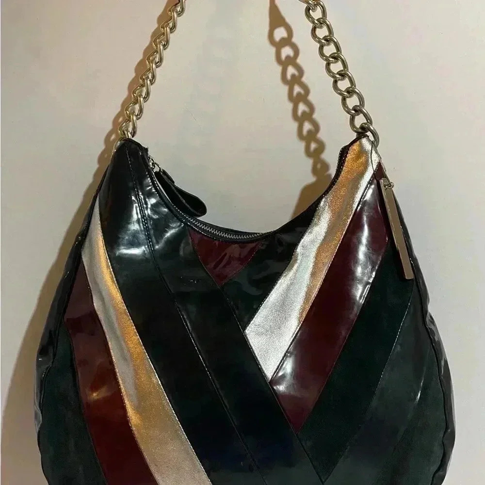 Goldenbleu patchwork multicolor patent leather sh… - image 12